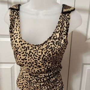 Kardashian Kollection Leopard Print Tank Top